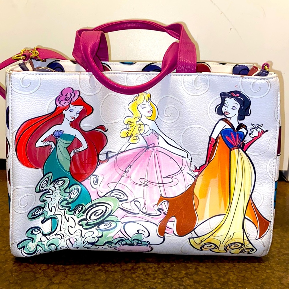 Disney Parks- Princess Polka Dot Large Tote Bag With Detachable Shoulder Strap